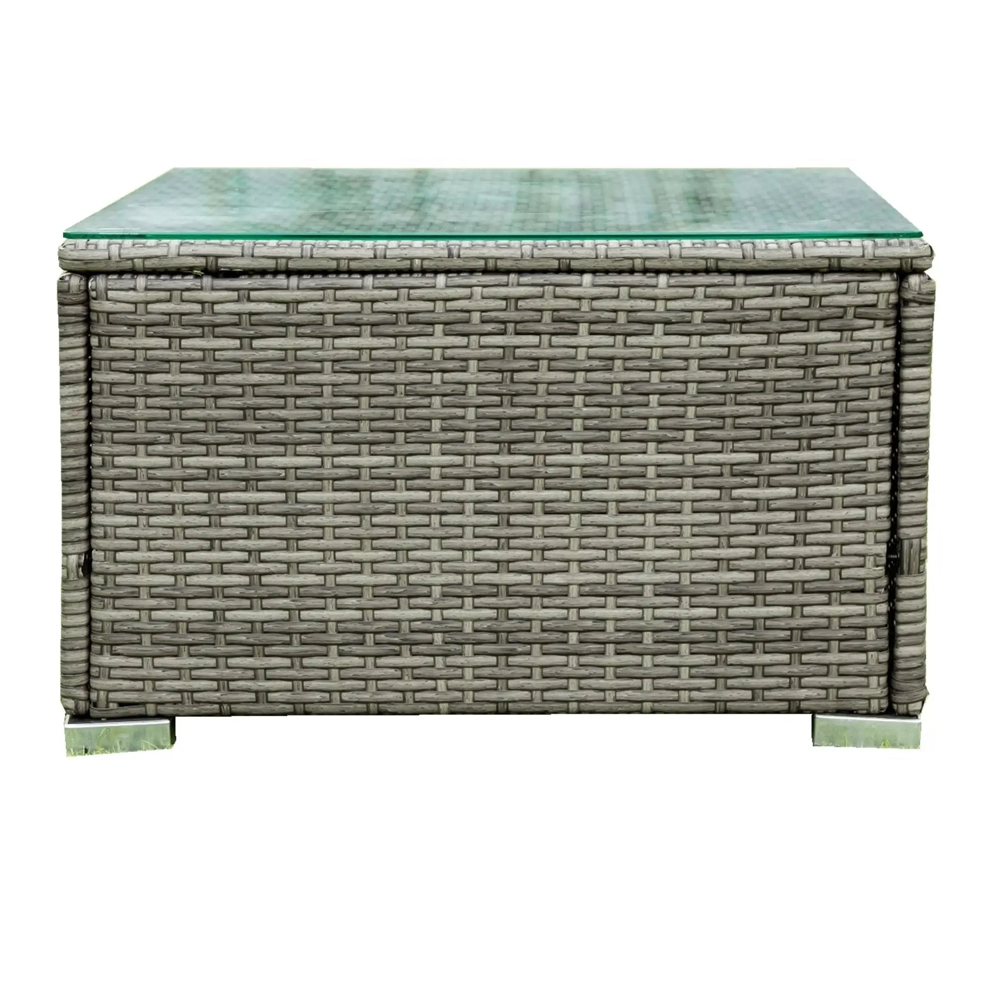 4 Piece Patio Sectional Wicker Rattan Outdoor Furniture Sofa Set With Storage Box by HouseOfZazla