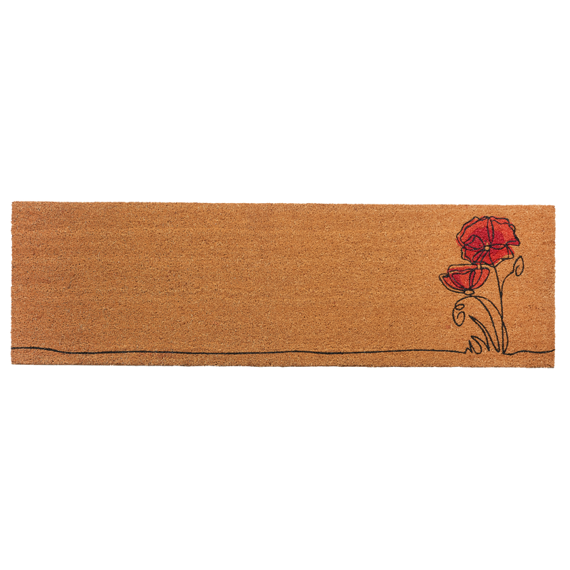 Red Flower Coir Doormat by Fab Habitat