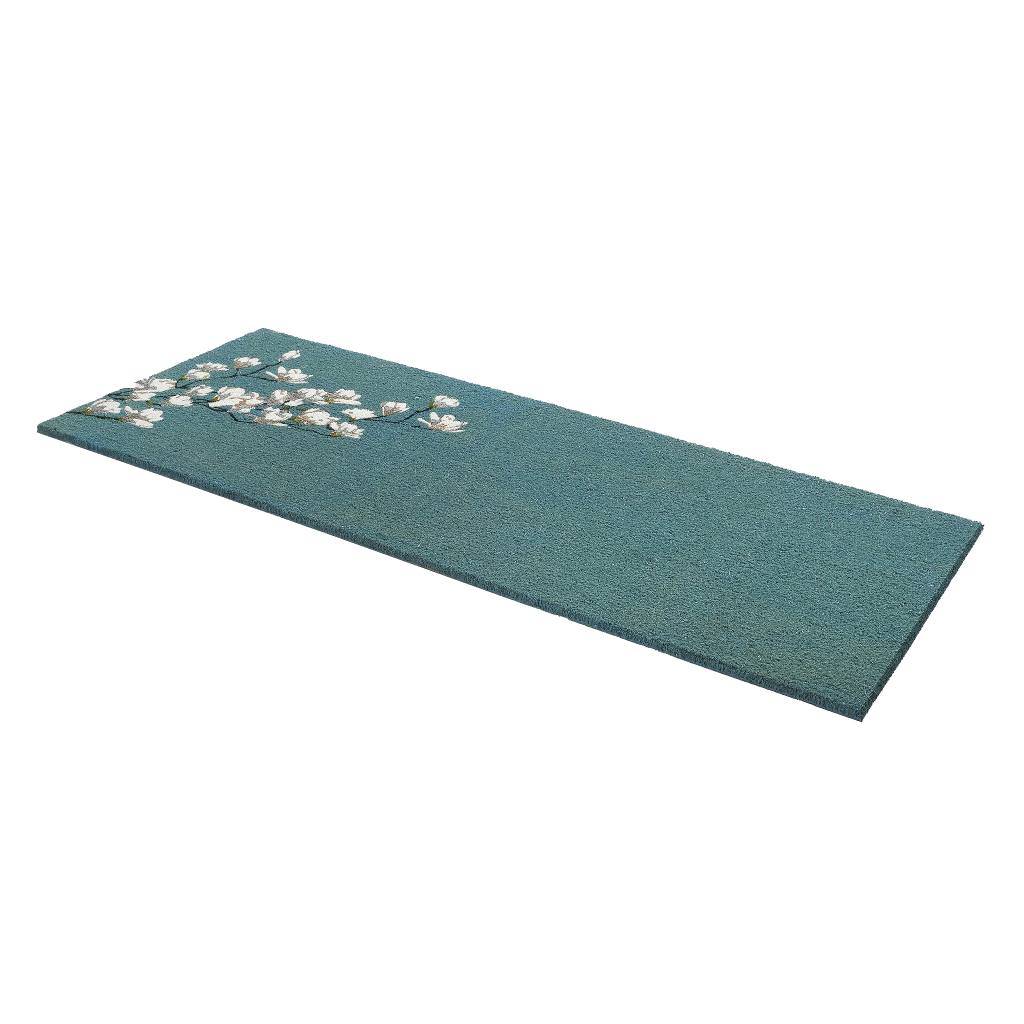 Magnolia Branch - Blue Coir Doormat by Fab Habitat