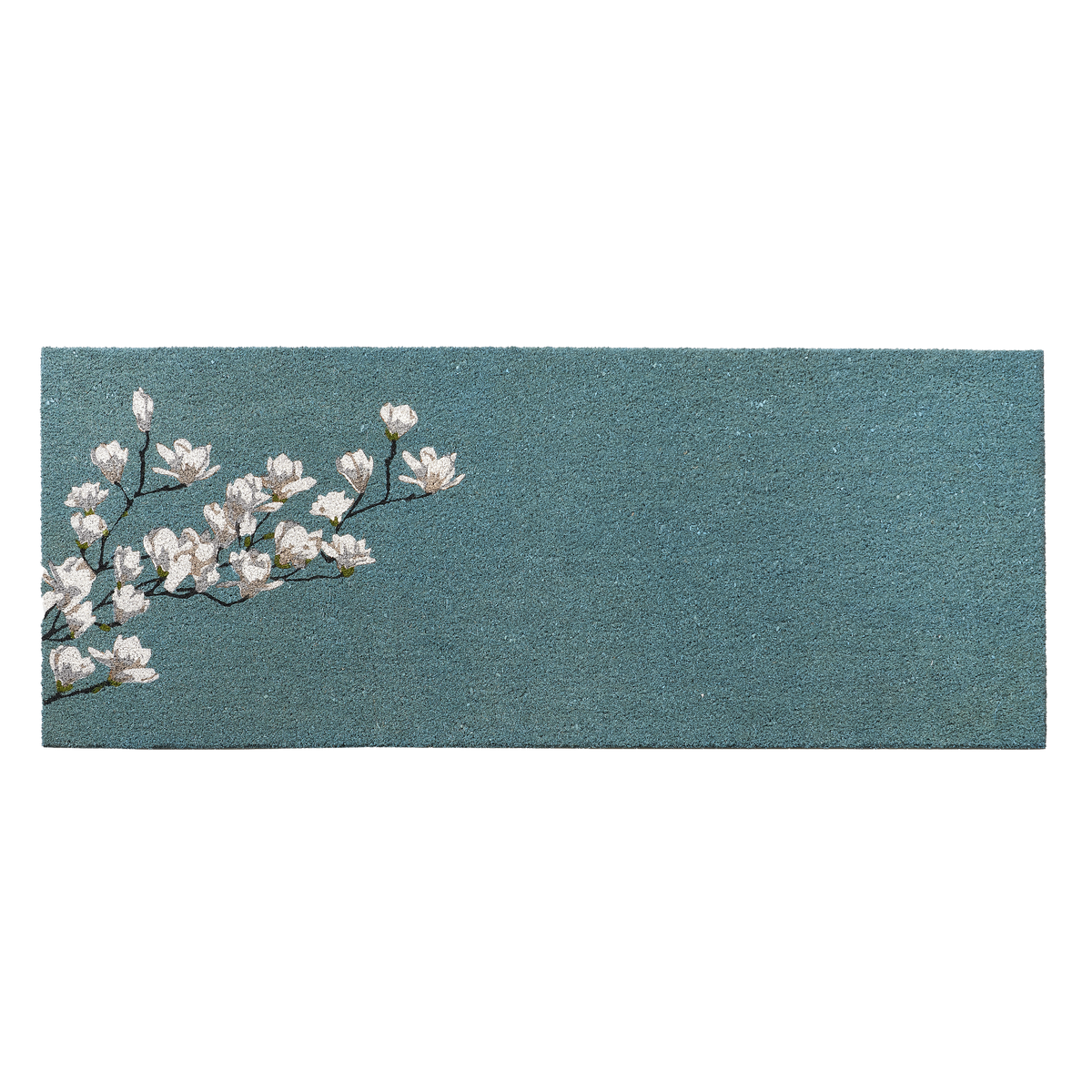Magnolia Branch - Blue Coir Doormat, photo 15 of 26
