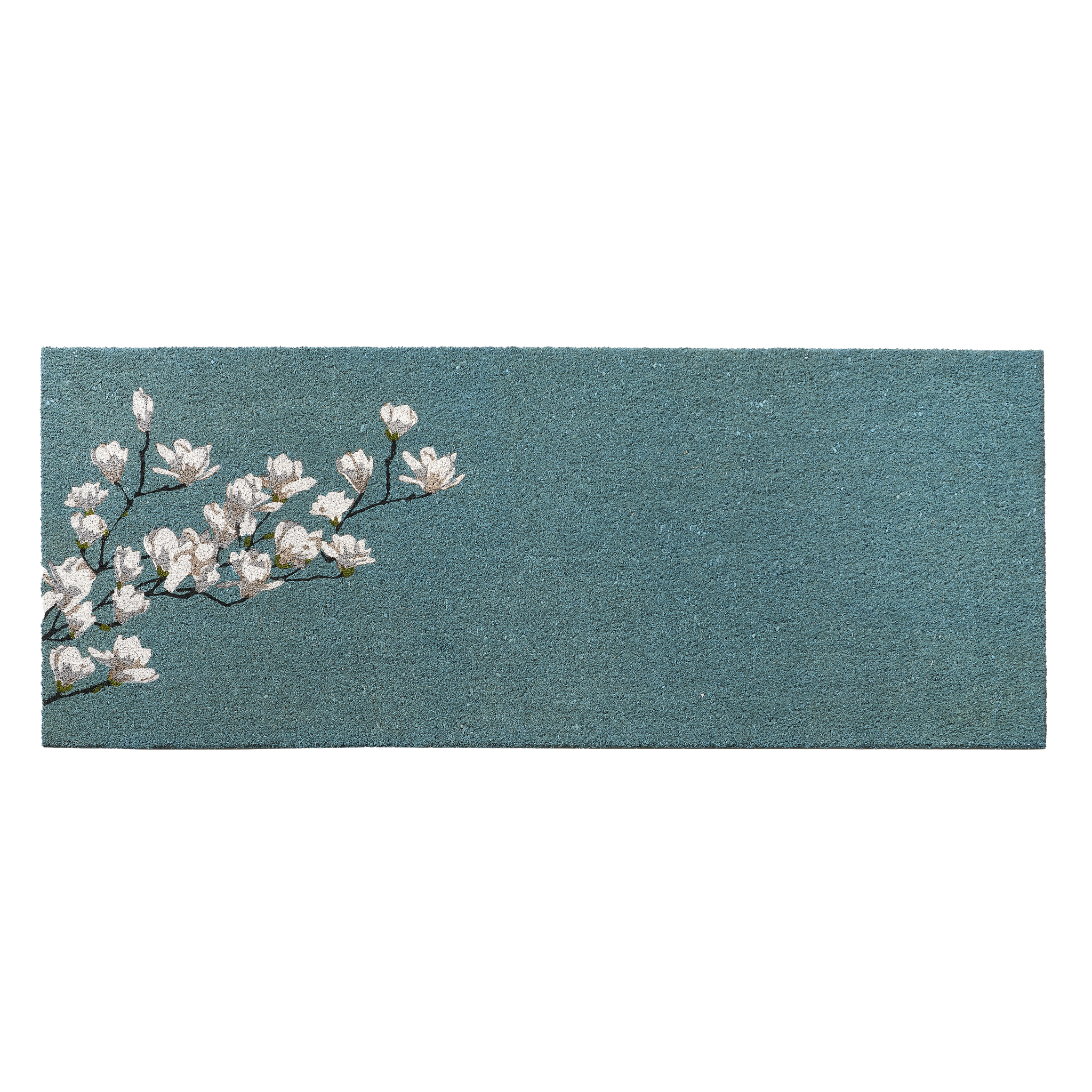 Magnolia Branch - Blue Coir Doormat by Fab Habitat