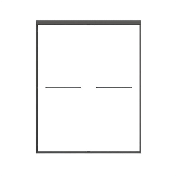 Double Sliding Shower Door, Semi-Frameless Bypass Bathroom Sliding Door With 1/4" (6 Mm) Tempered Glass For Walk-In Shower