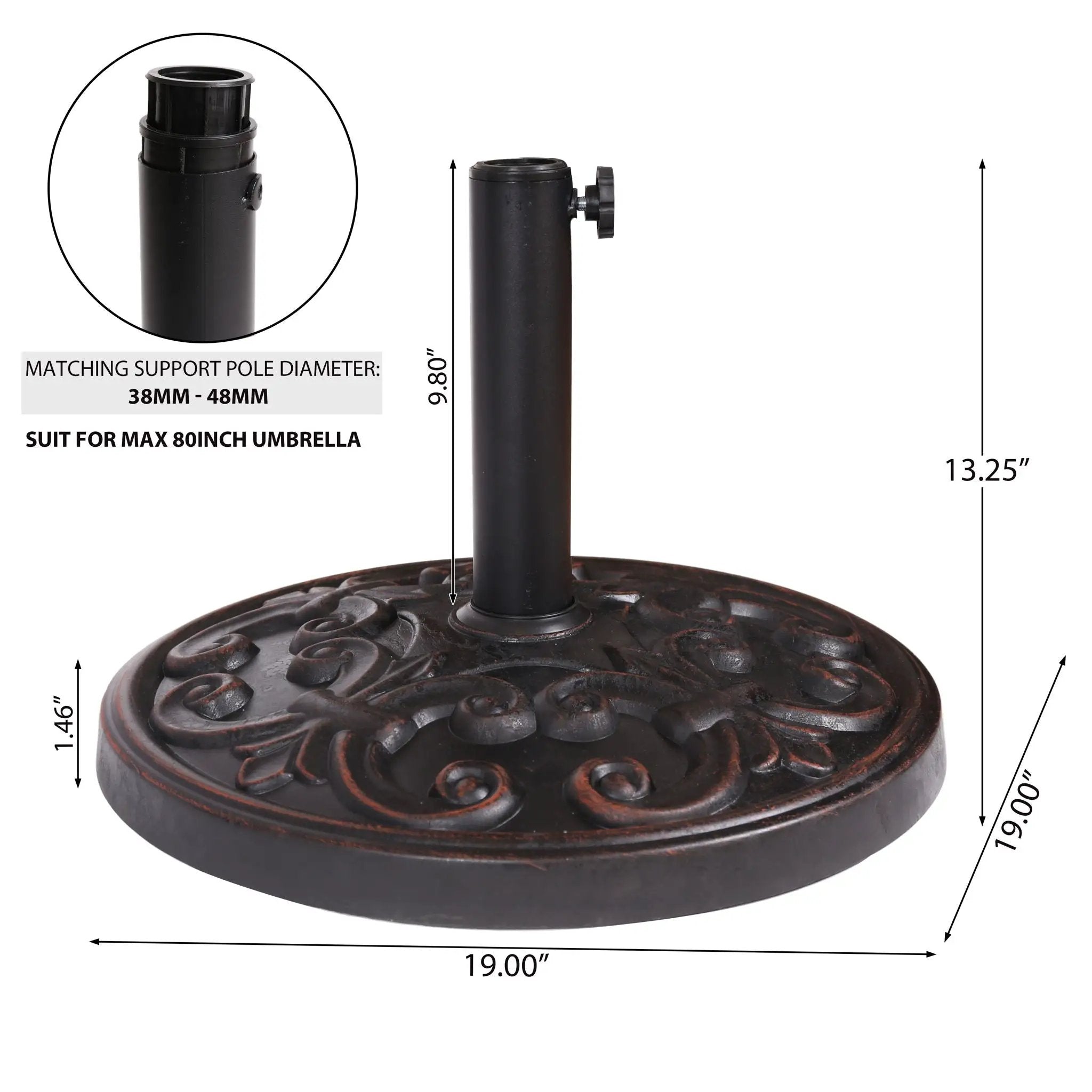 Gobi Resin Umbrella Base - Bronze by HouseOfZazla