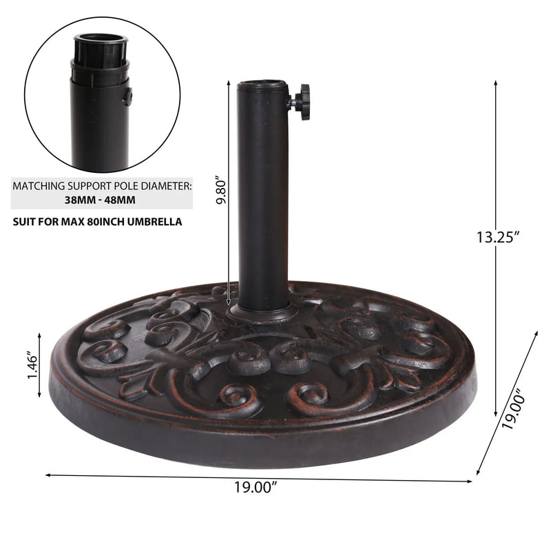 Gobi Resin Umbrella Base - Bronze by HouseOfZazla