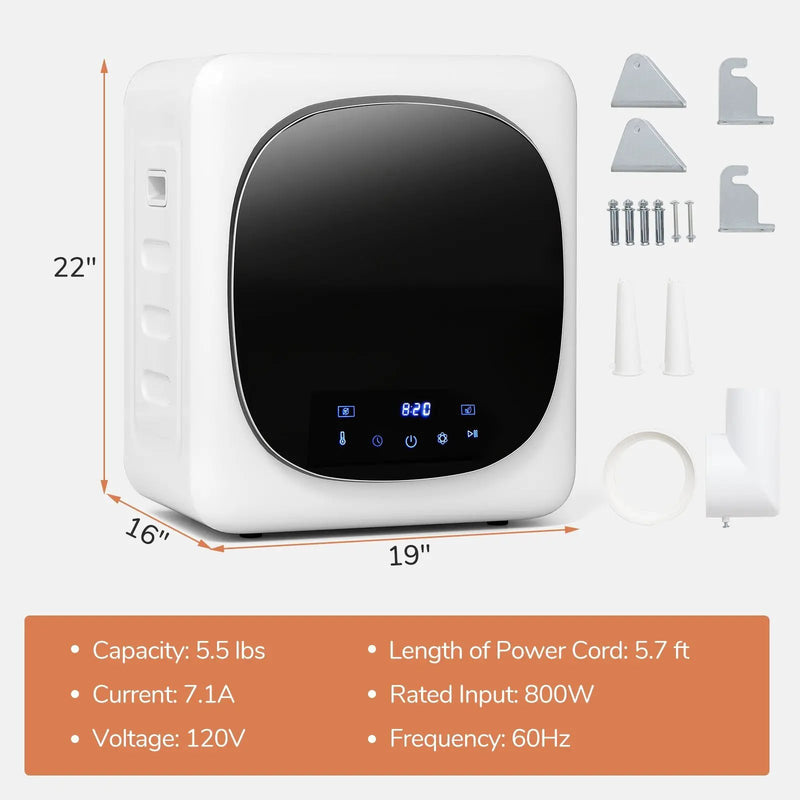 Portable Clothes Dryer Compact Drying Machine 800W Electric Laundry Dryer by DirectDeals