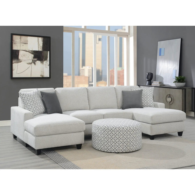 Round Ottoman - Gray by HouseOfZazla