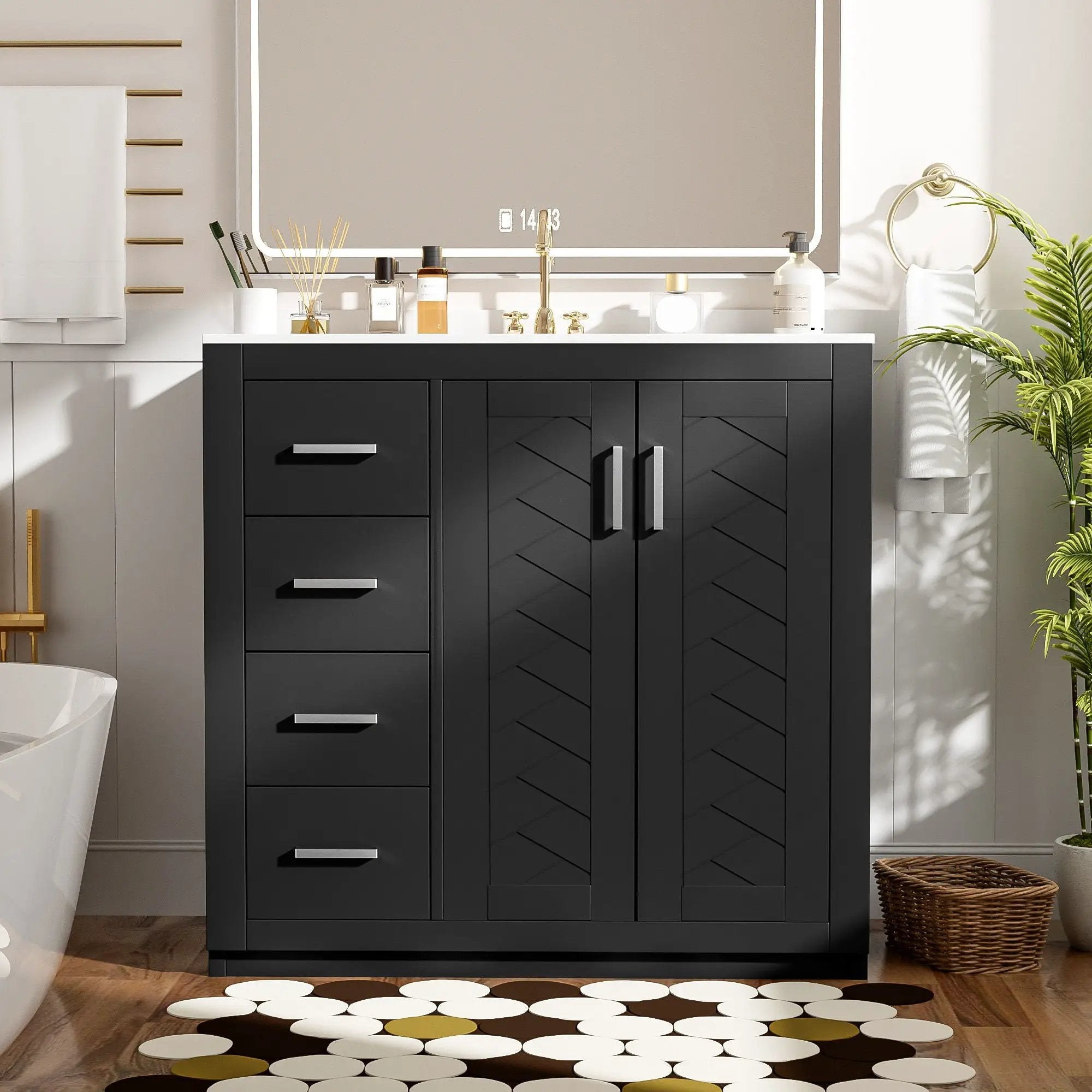 Bathroom Vanity With Sink Combo, Storage Cabinet, Freestanding Set With 3 Drawers & Soft Closing Doors by Unique Piece Furniture