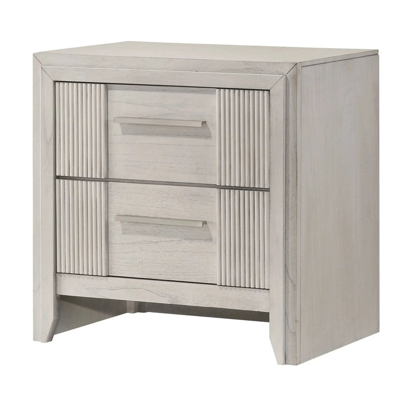 2 Drawer Nightstand With Bar Handle - Antique White by HouseOfZazla