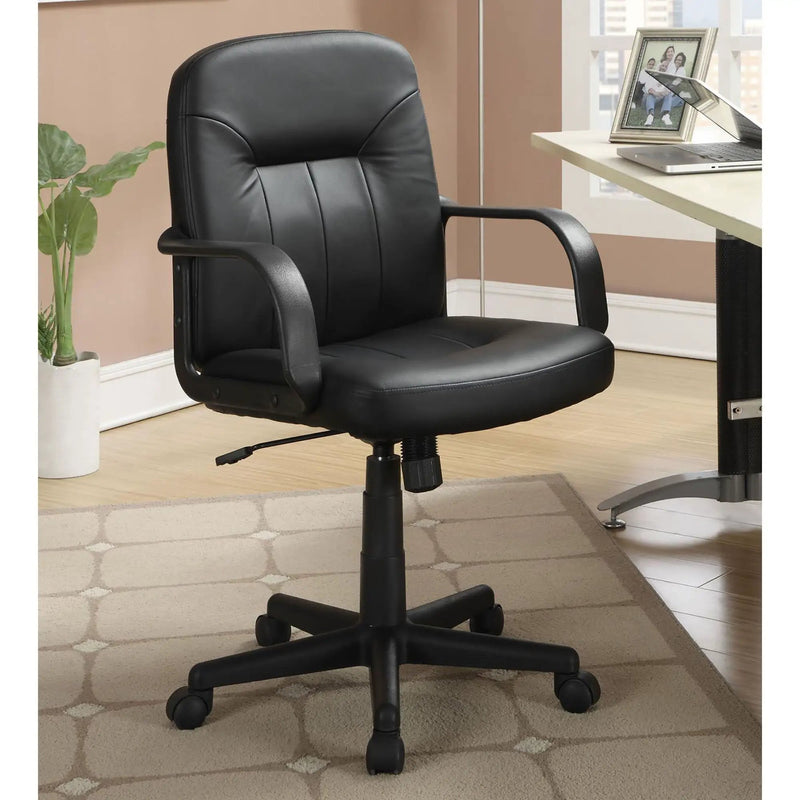 Office Chair With Casters Ergonomic Design For Workspaces - Black by HouseOfZazla