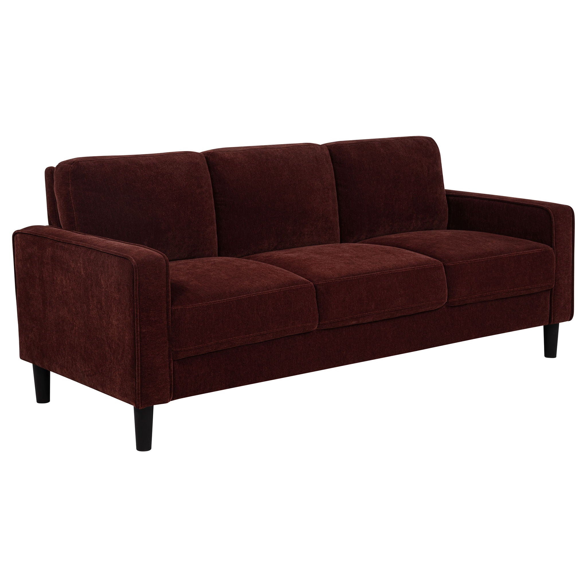 Ruth 77-inch Fabric Upholstered Track Arm Sofa Rust Red by Unique Piece Furniture