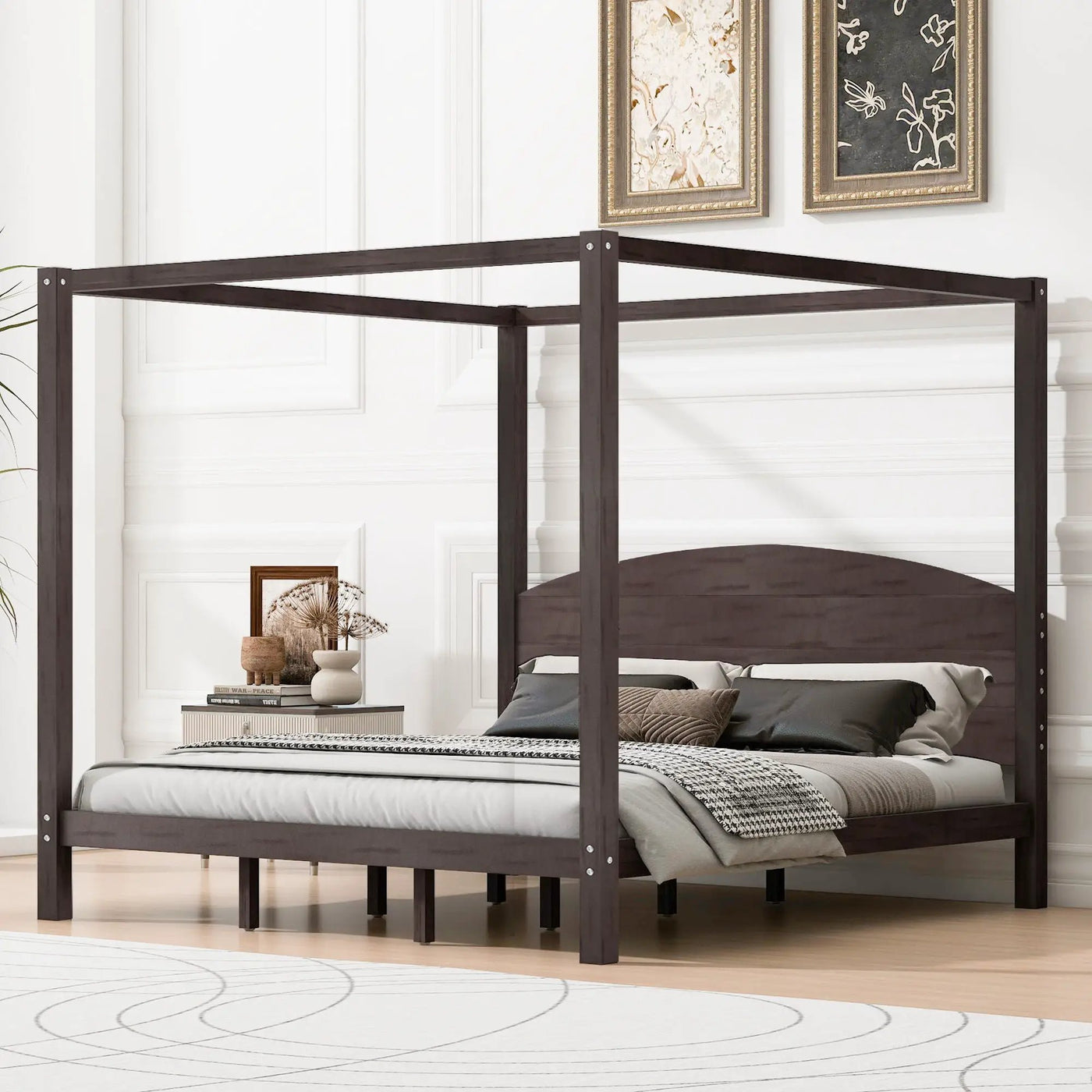 anopy Platform Bed With Headboard And Support Legs by HouseOfZazla