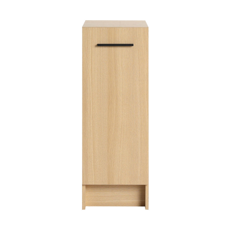 Slim Freestanding Bathroom Storage Cabinet - Light Oak by HouseOfZazla