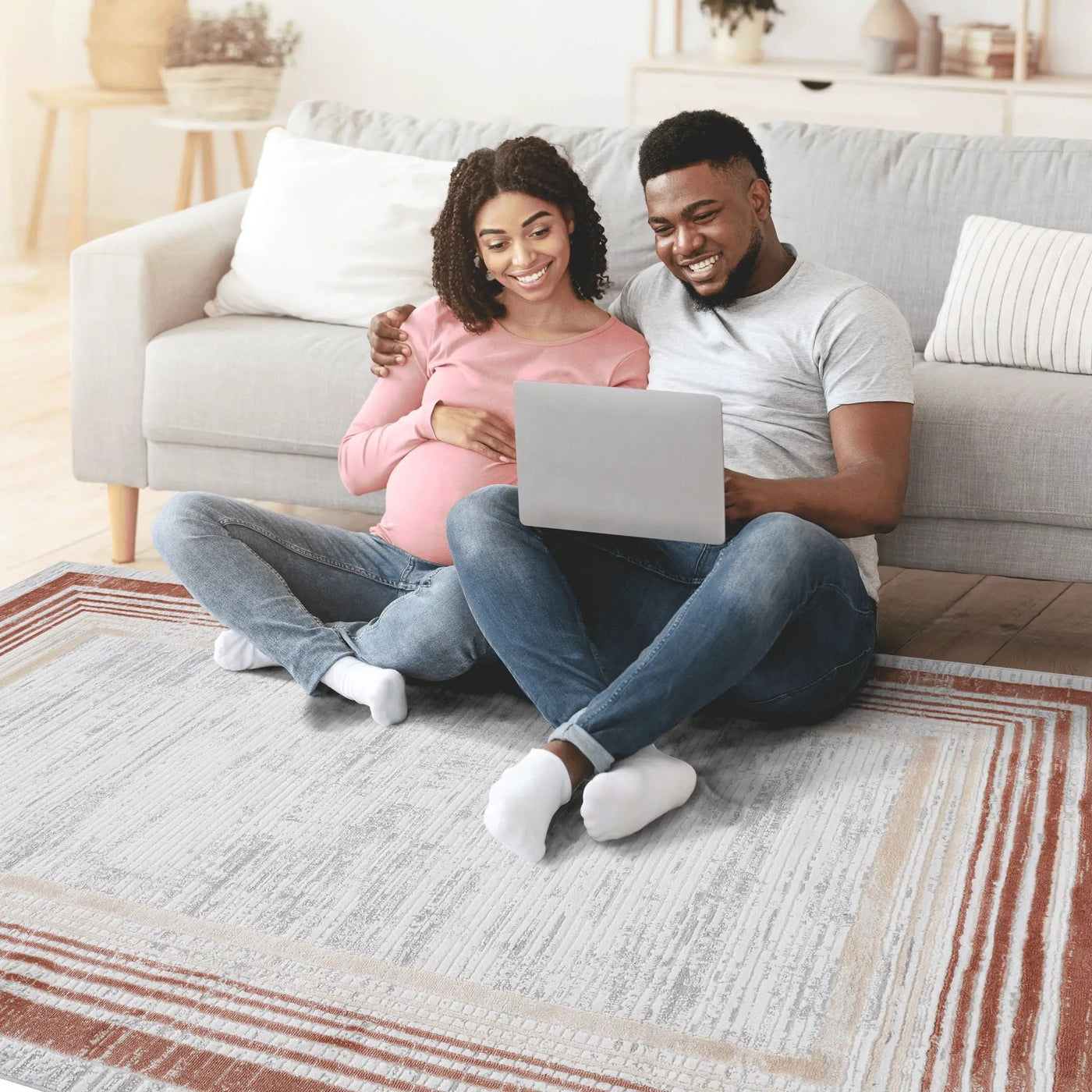 Marfi - Bordered Area Rug by HouseOfZazla