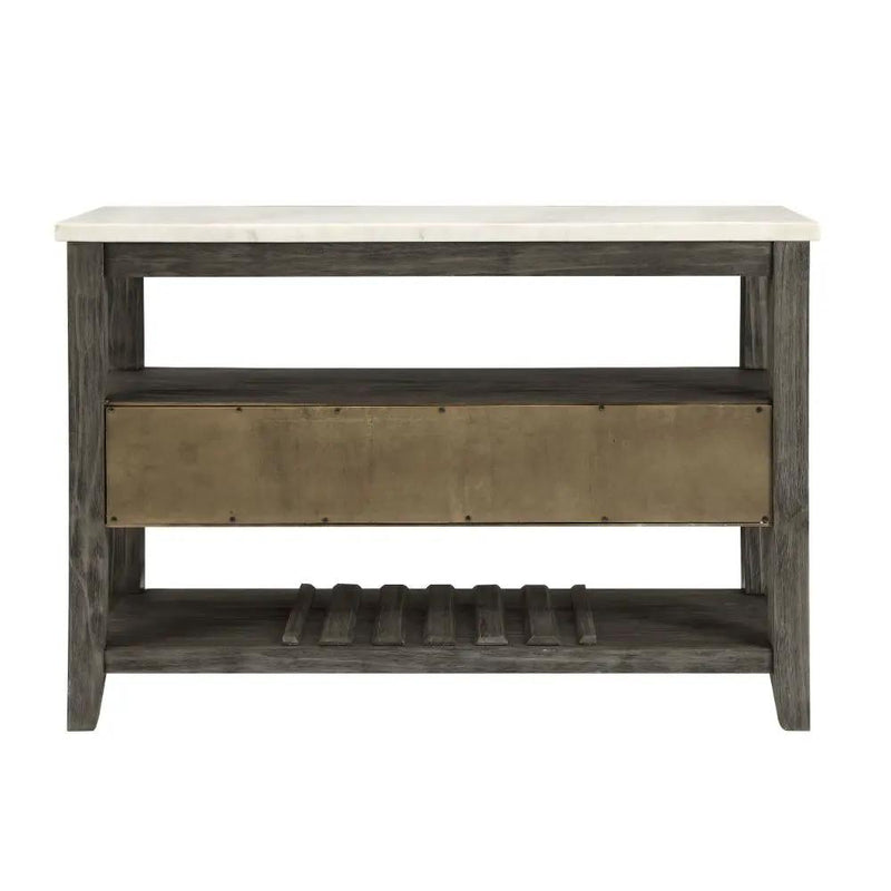 Merel - Server - White Marble Top & Gray Oak by Unique Piece Furniture
