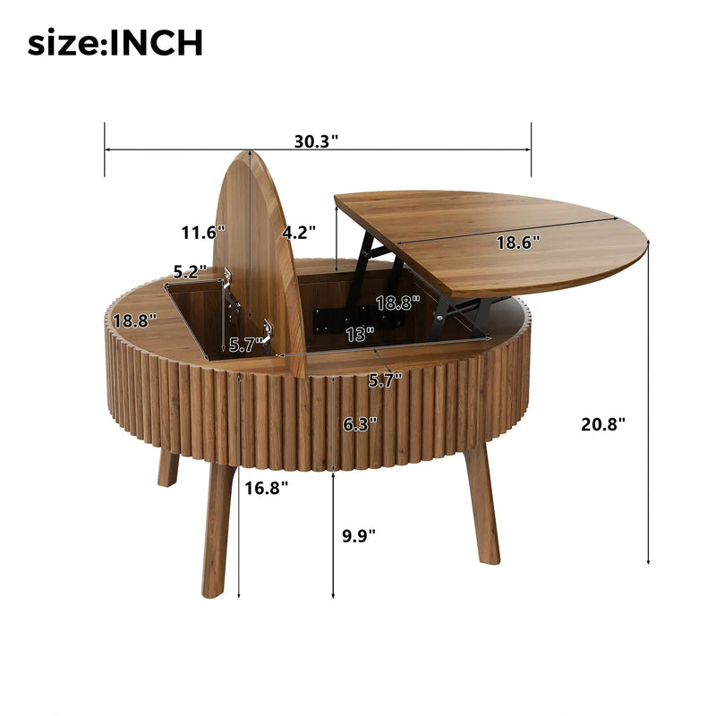 Modern Round Lift-Top Coffee Table by HouseOfZazla