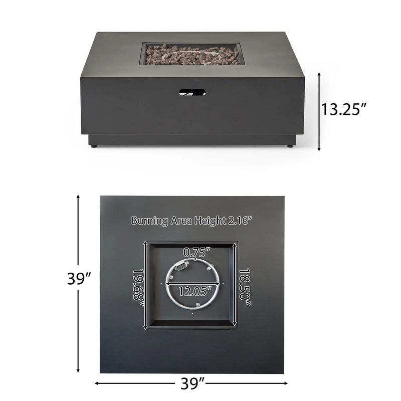 39'' Square Iron Fire Pit - 50,000 BTU by HouseOfZazla