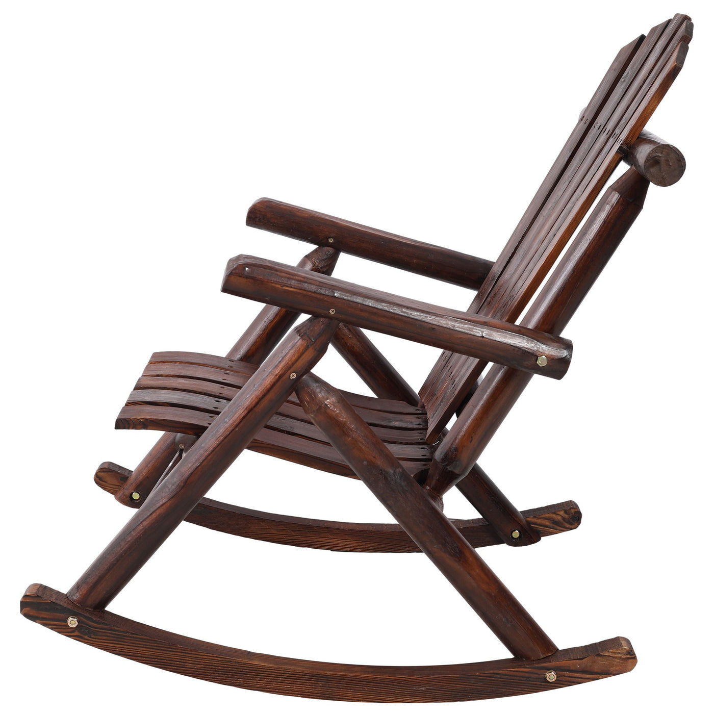 Durable Wooden Porch Rocker, Fir Log Rocking Chair by Unique Piece Furniture