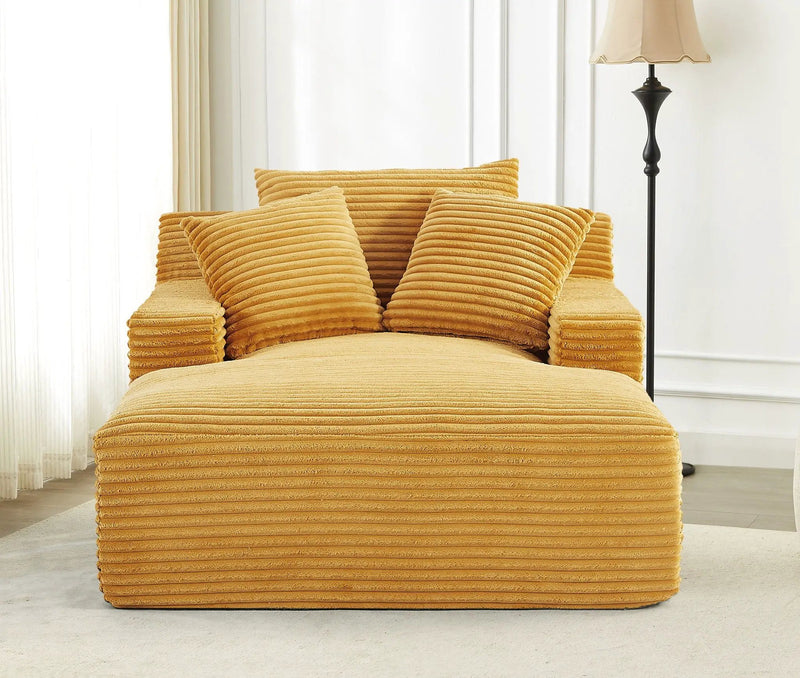 Cloudline - Oversized Chaise Lounge, Modern Comfy Couch With Full Foam Cushioning, Cozy Sleeper Sofabed by Unique Piece Furniture
