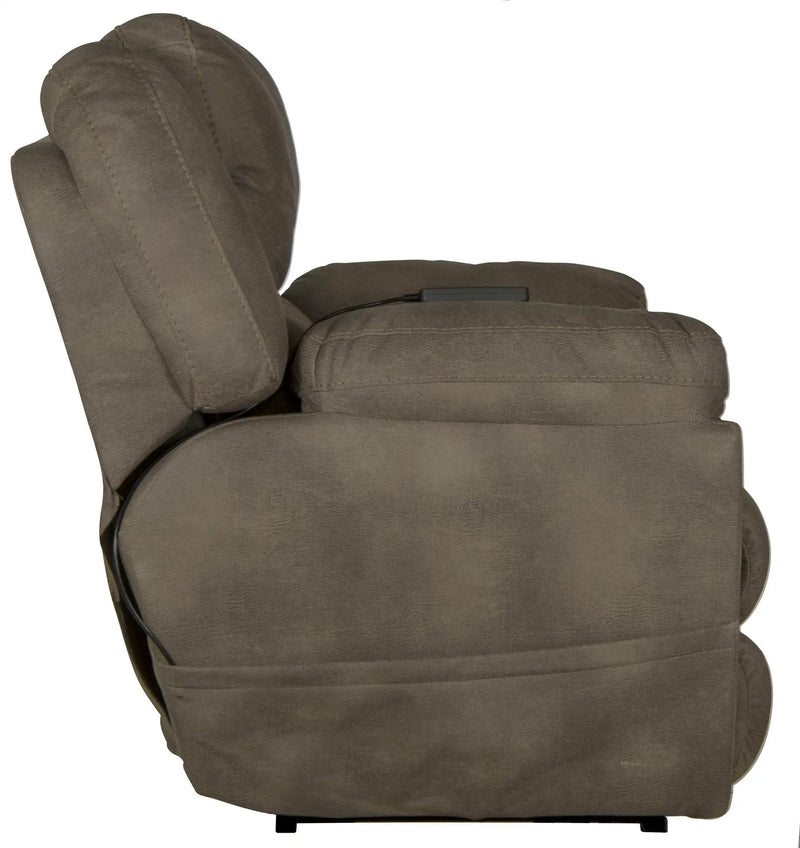 Flynn - Power Lay Flat Recliner With Power Adjustable Headrest & Lumbar And Dual Heat & Massage - Fig by Unique Piece Furniture