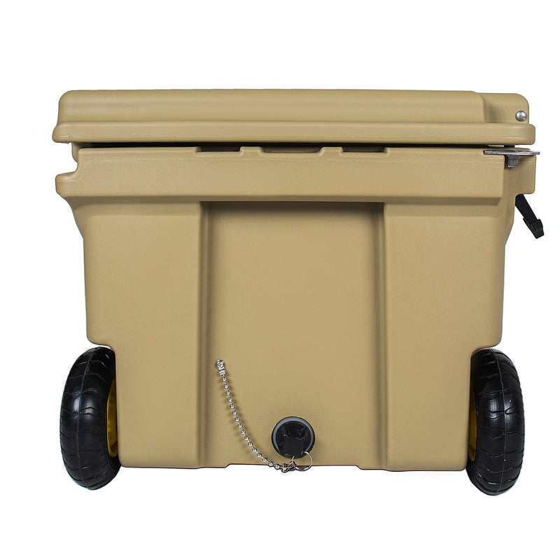 65 Quart Khaki Cooler, Ultra-Tough Hard Shell Ice Chest by HouseOfZazla