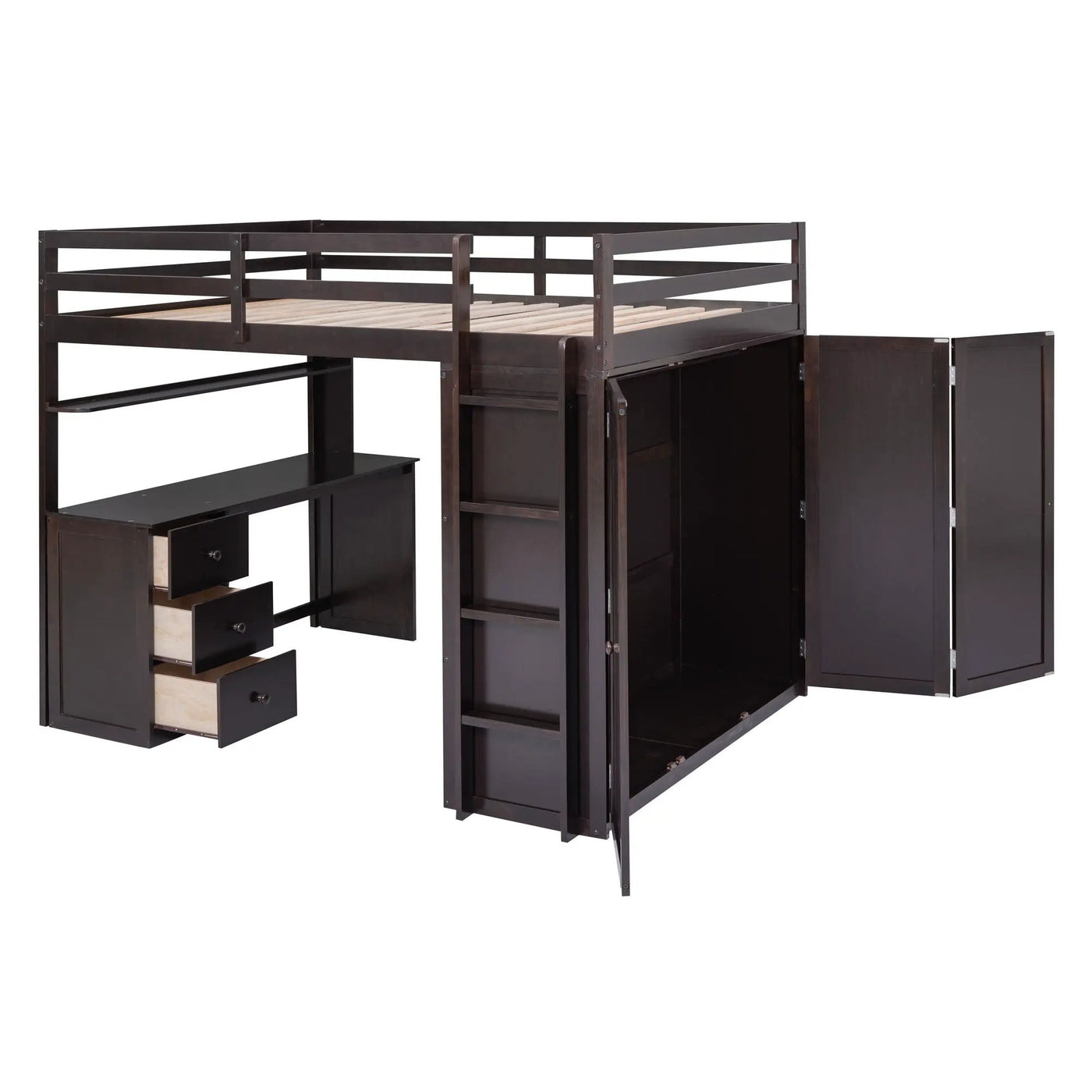 Loft Bed With Drawers, Desk, And Wardrobe by Unique Piece Furniture