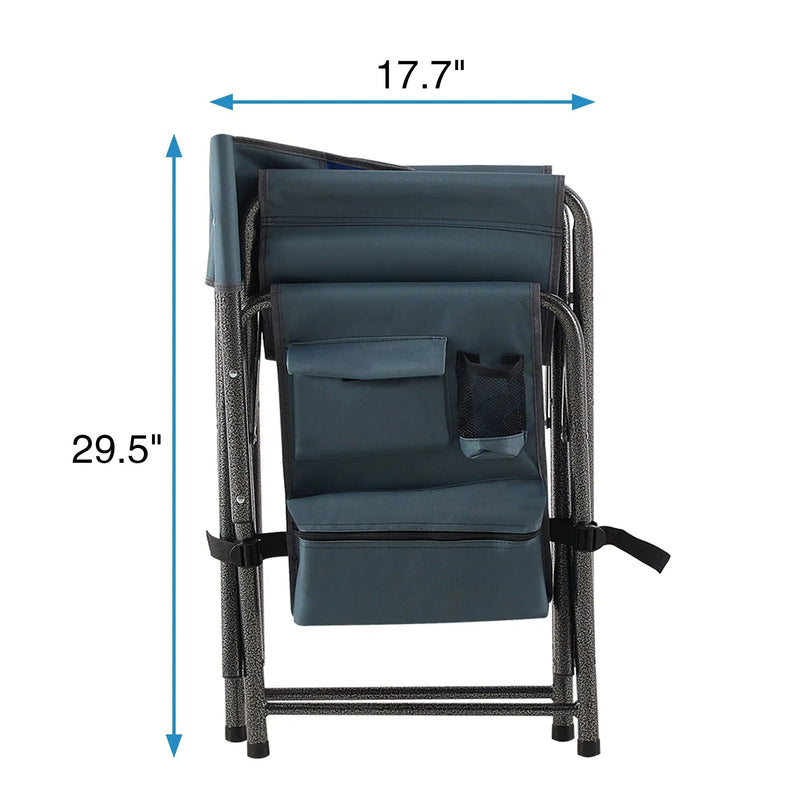 Padded Folding Outdoor Chair With Storage Pockets, Lightweight Oversized Directors Chair For Indoor, Outdoor Camping, Picnics And Fishing by HouseOfZazla