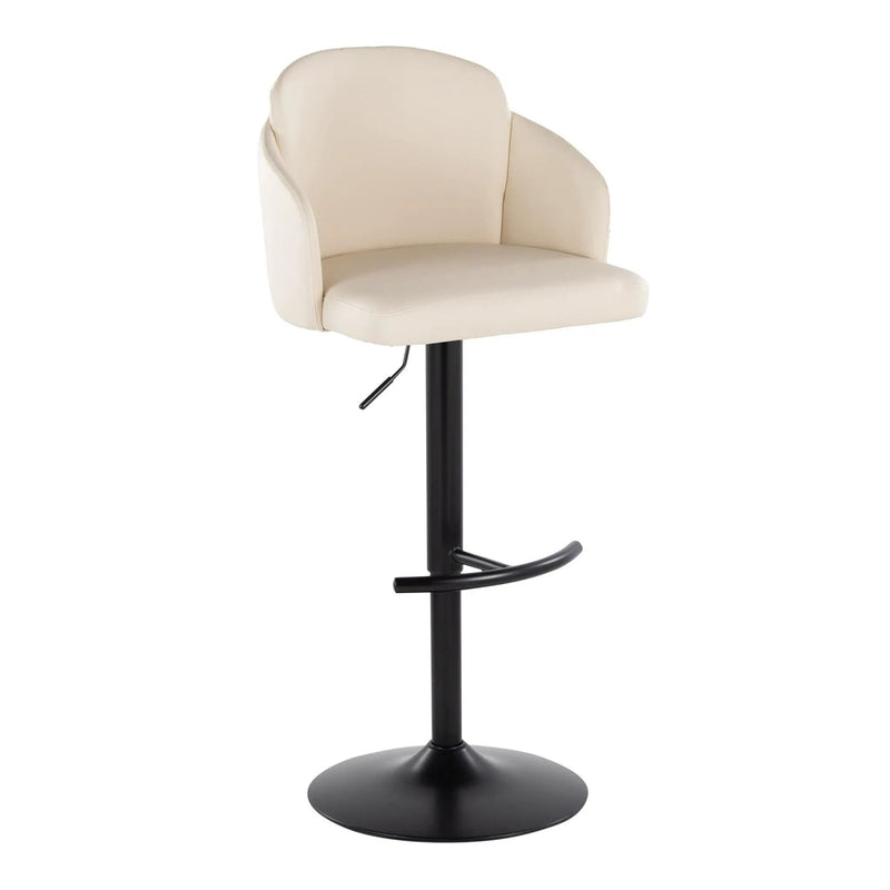 Dahlia - Contemporary Adjustable Barstool With Swivel With Rounded T Footrest (Set of 2) by Unique Piece Furniture