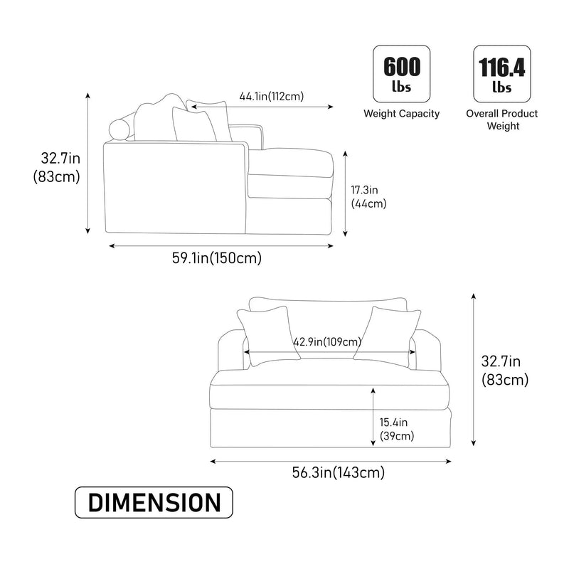 Modern Aesthetic Wide Sofa Bed by Unique Piece Furniture