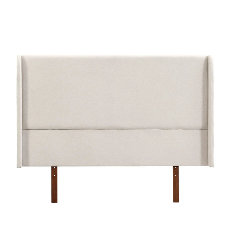 King Size Platform Bed With Upholstered High Headboard - Brown