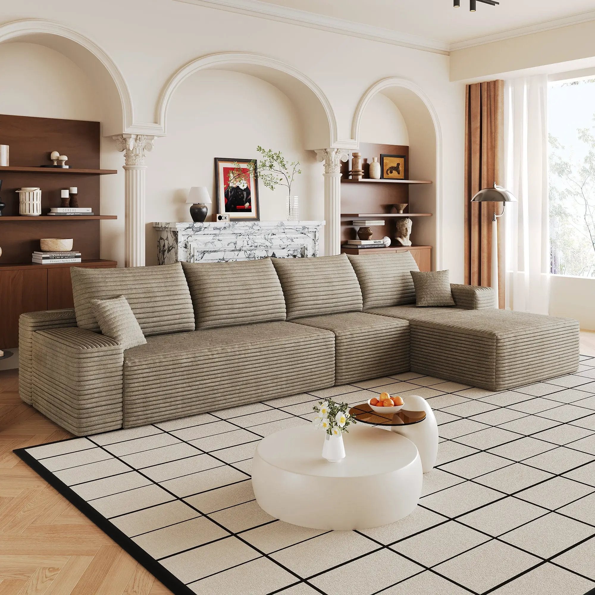 134" Cloud Sectional Couch with L-Shaped Chaise by HouseOfZazla