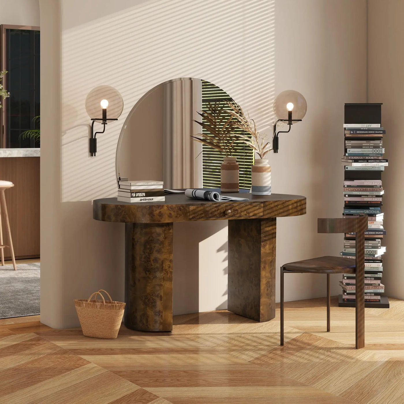 Jesse - Single Drawer Oval Computer Desk by Unique Piece Furniture