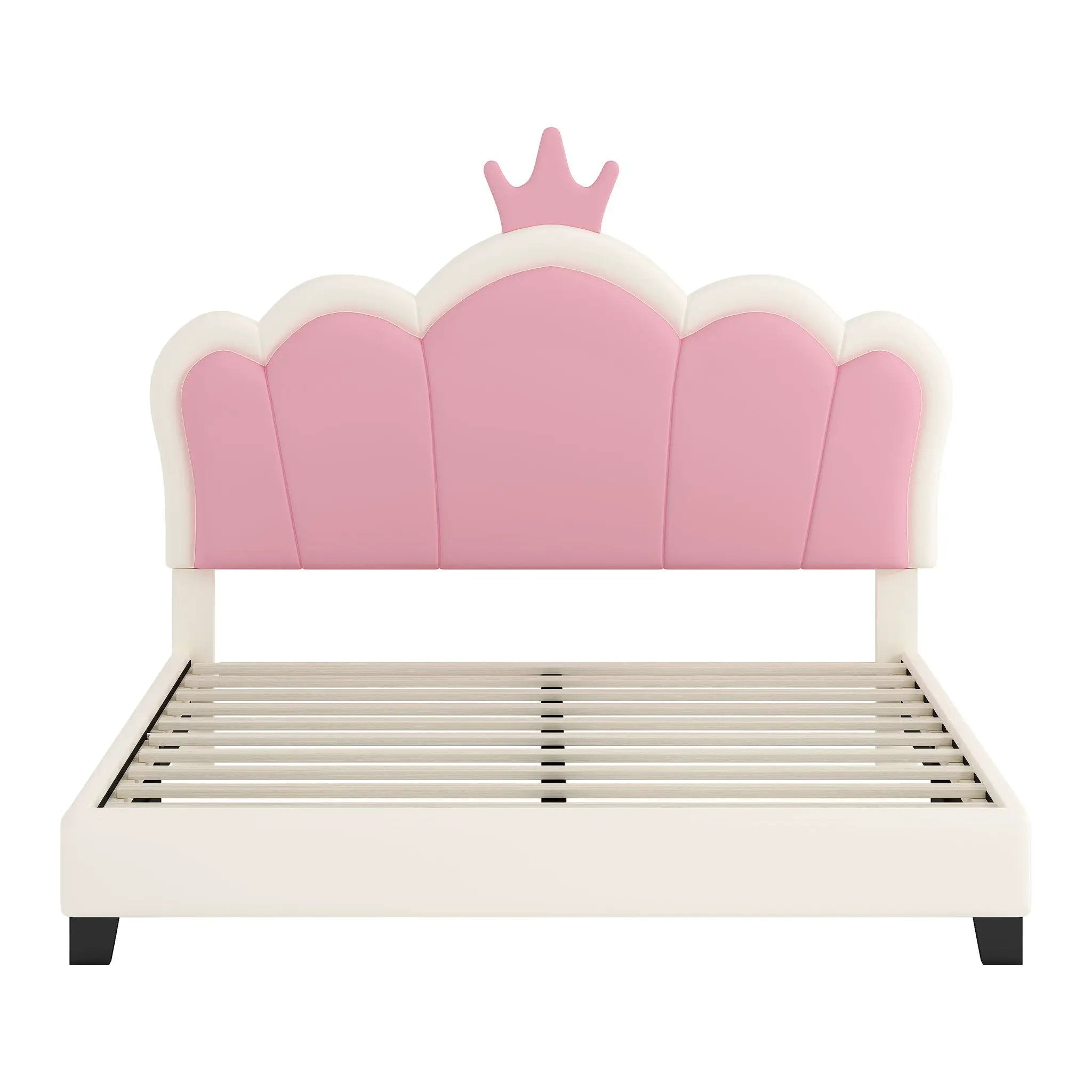Upholstered Princess Platform Bed With Crown Headboard by HouseOfZazla