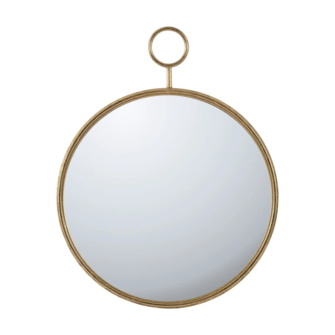 Circle Wall Mirror With Iron Frame, Accent Mirror For Living Room by Unique Piece Furniture