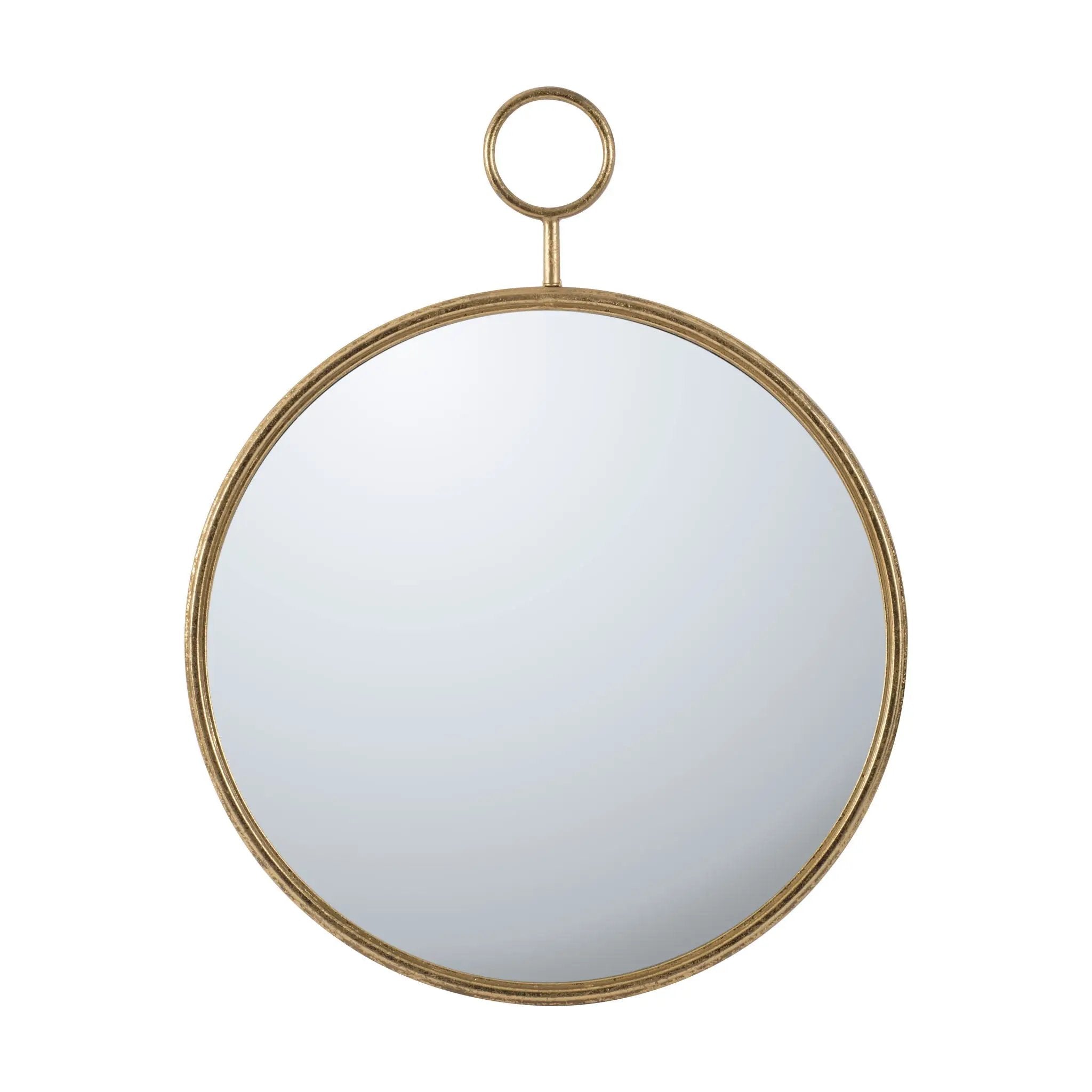 Circle Wall Mirror With Iron Frame, Accent Mirror For Living Room by Unique Piece Furniture