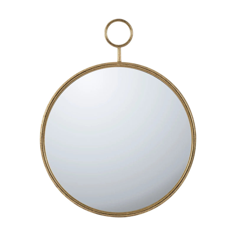 Circle Wall Mirror With Iron Frame, Accent Mirror For Living Room by HouseOfZazla