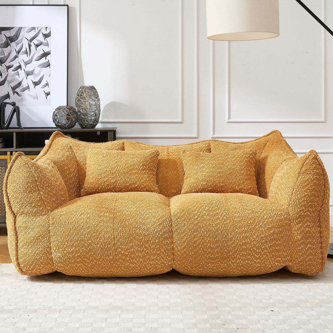 Comfortable Dual Beanbag Chair With High Resilience Foam Core For 2 People by Unique Piece Furniture