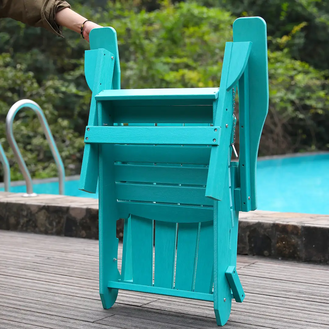 Adirondack Folding Chair with Dual Cup Holders - Lake Blue by HouseOfZazla