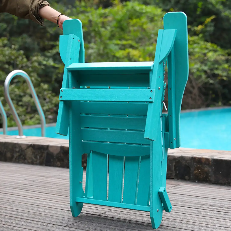 Adirondack Folding Chair with Dual Cup Holders - Lake Blue by HouseOfZazla