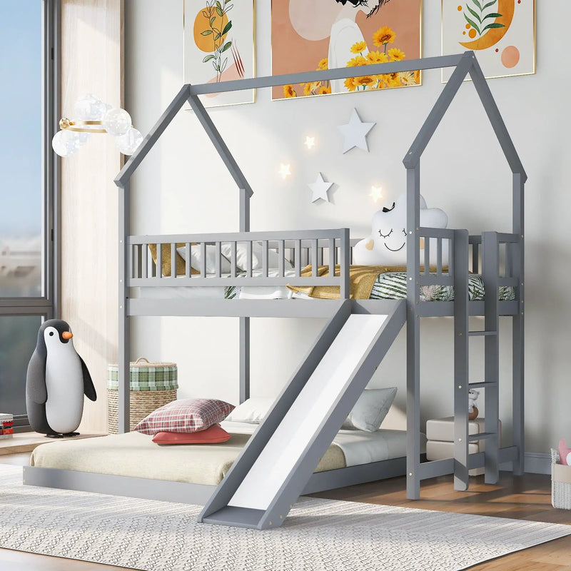 House Bunk Bed With Slide And Built In Ladder by Unique Piece Furniture