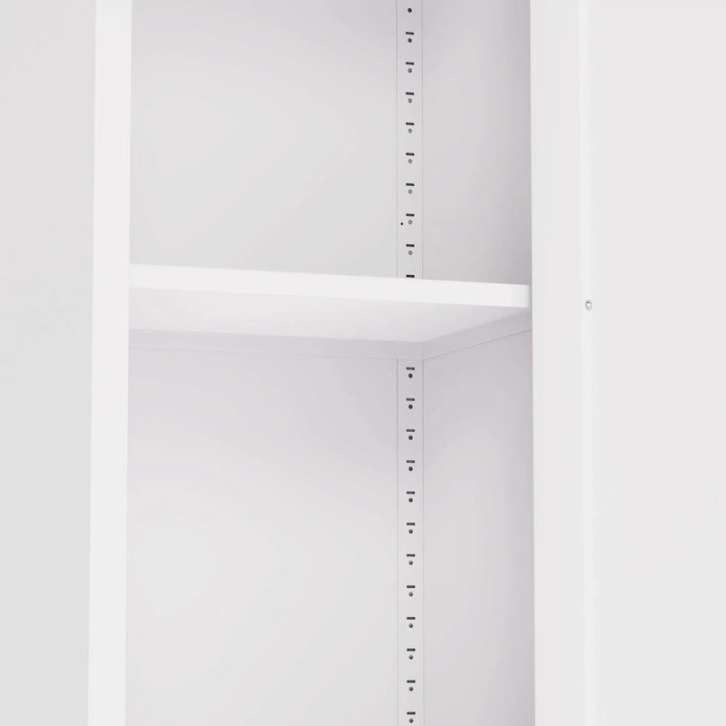 Tall Bathroom Storage Cabinet, 5-Tier Narrow With 2 Doors & Adjustable Shelves, Freestanding - White by HouseOfZazla