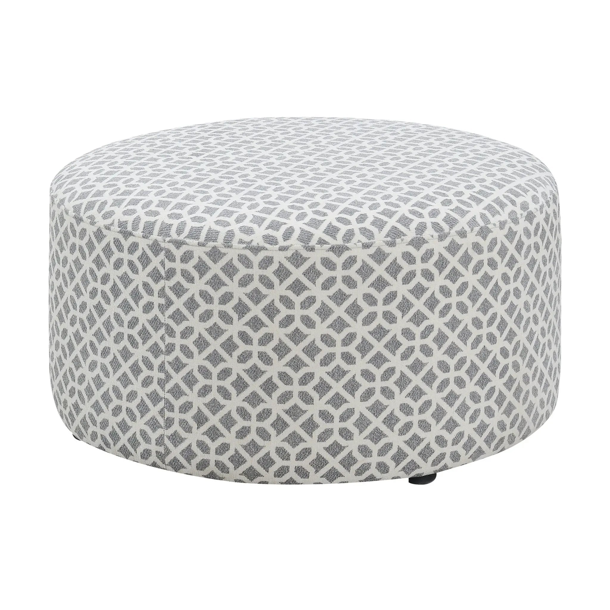 Round Ottoman - Gray by HouseOfZazla