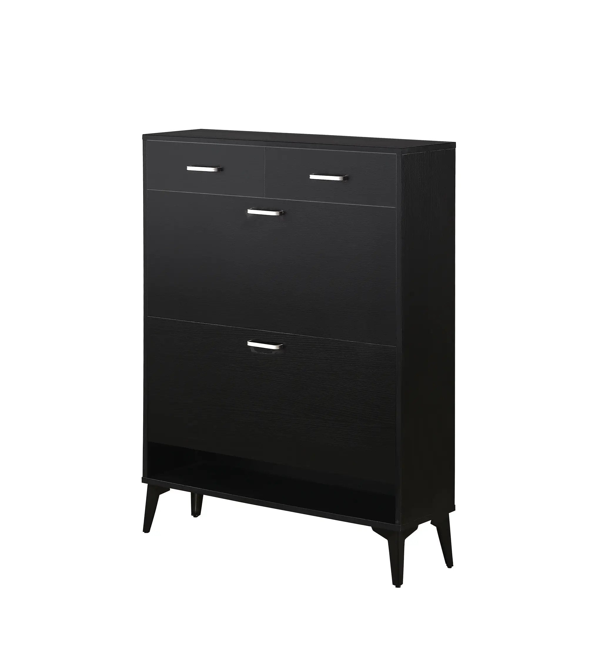 Large Size Shoe Cabinet - Freestanding Tipping Bucket Organizer by HouseOfZazla