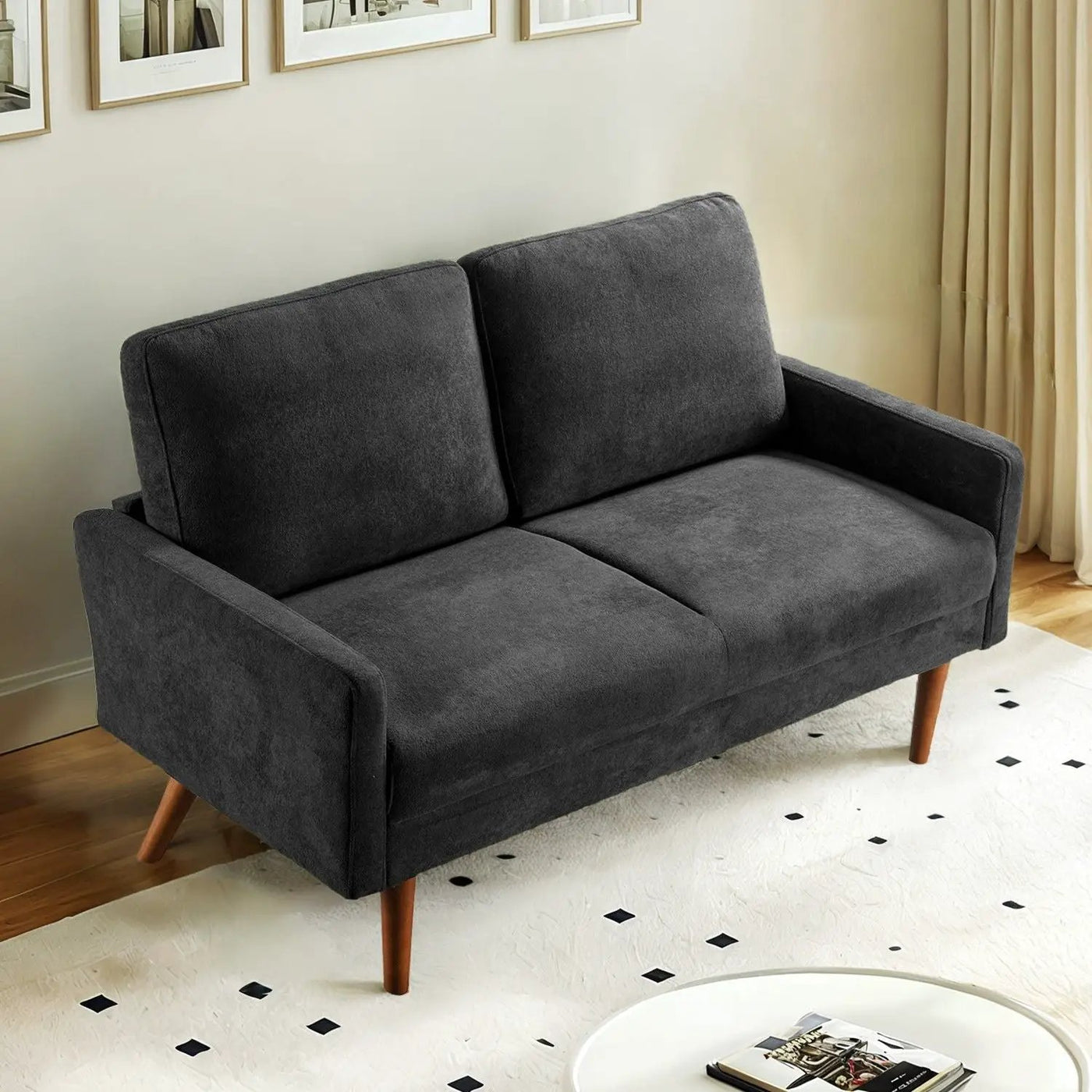 Loveseat Sofa, European Style With Sleek Design, Modern & Vintage Flair, Upholstered 2 Seater Couch by Unique Piece Furniture
