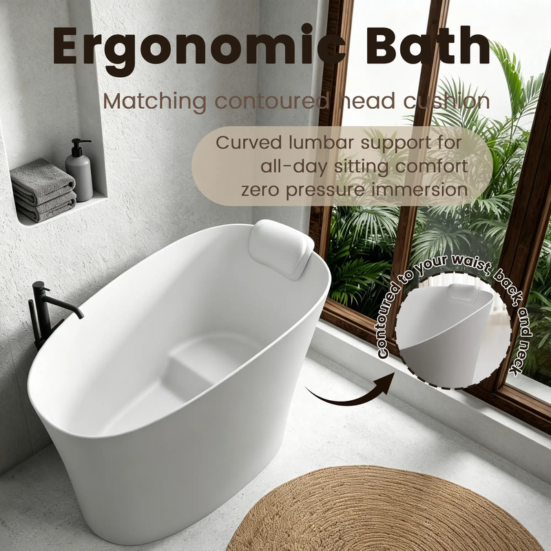 51" Solid Surface Oval Freestanding Glossy Bathtub by HouseOfZazla