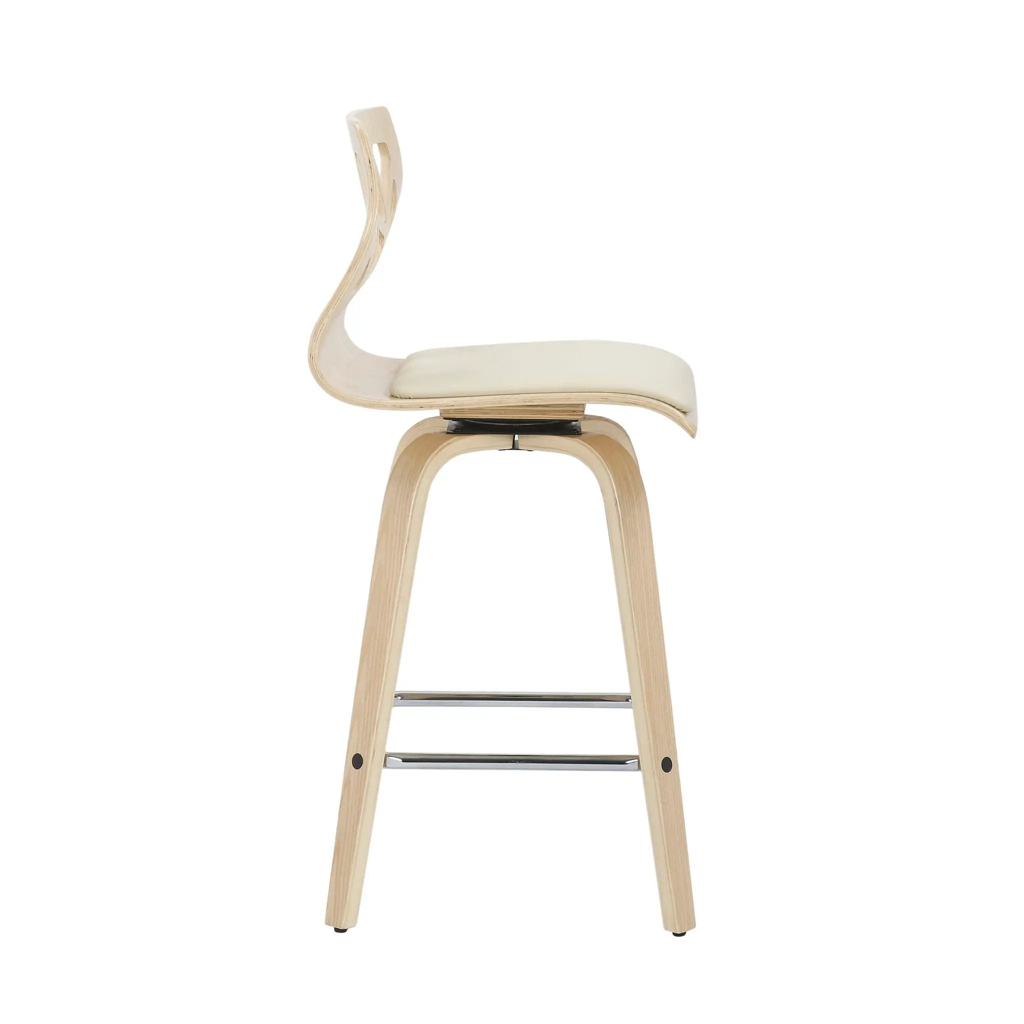 Folia - Mid Century Modern Counter Stool With Footrest (Set of 2) by HouseOfZazla