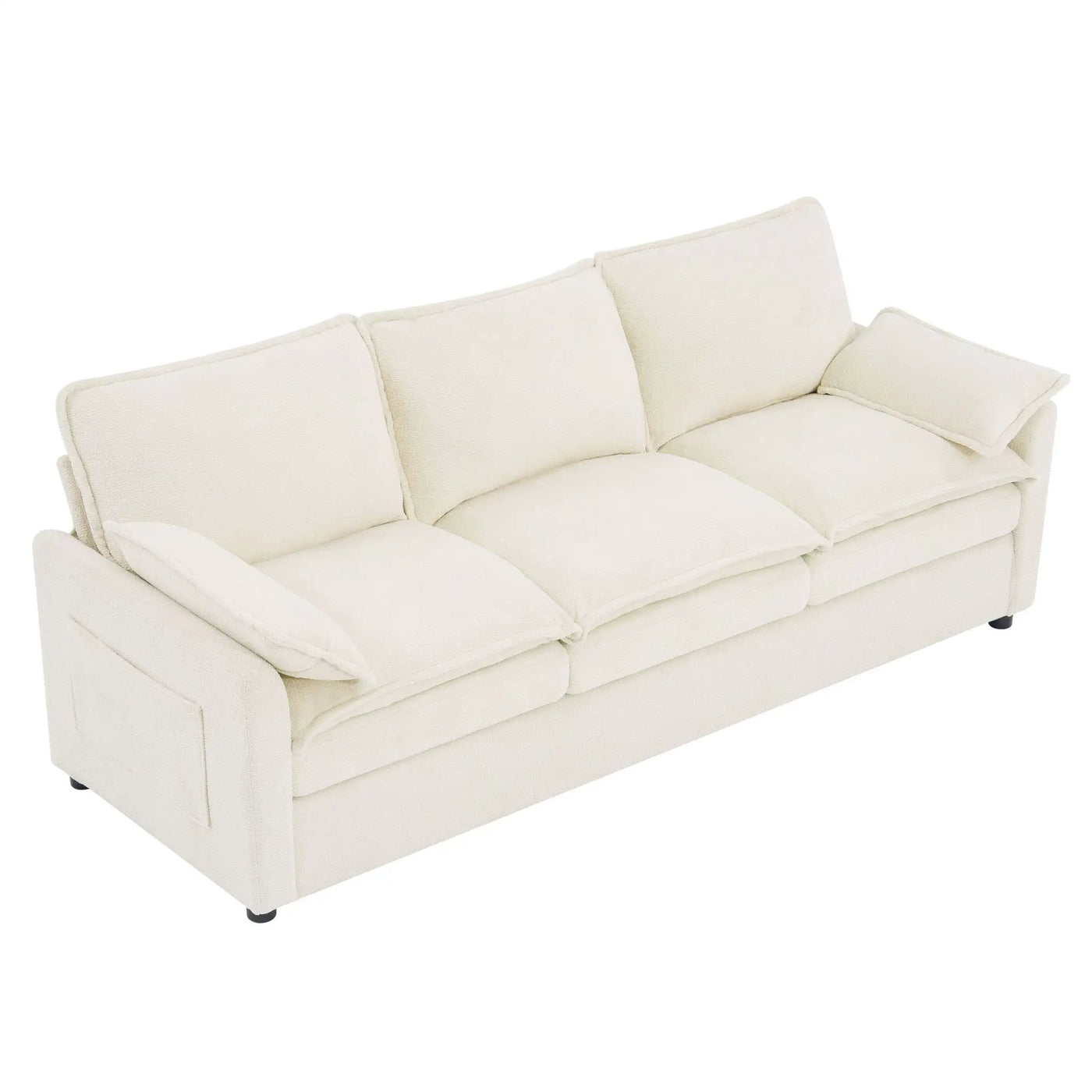 Modern 3 Seater Sofa With Side Storage Pockets For Living Room by HouseOfZazla