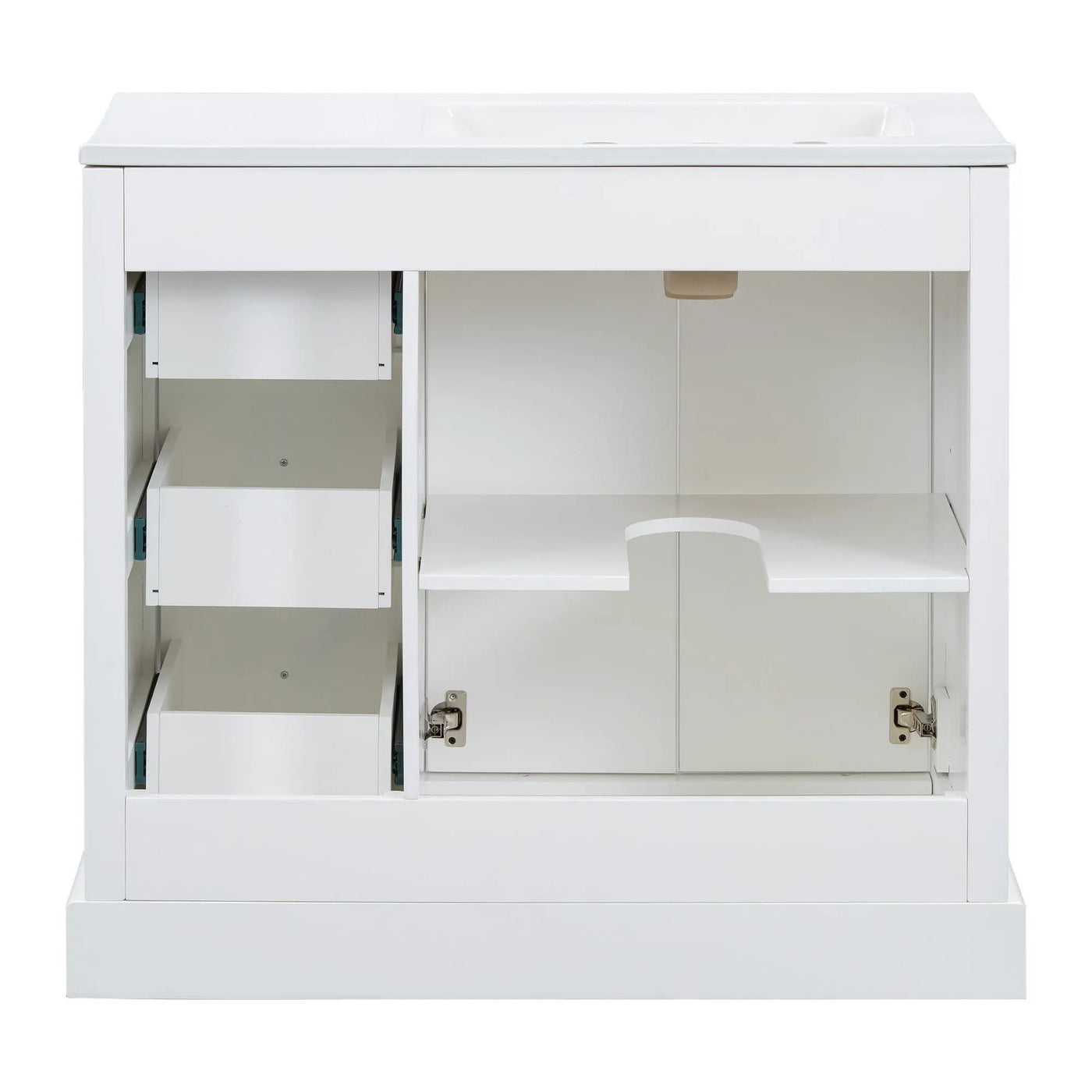 Bathroom Vanity With Sink, Soft-Close Doors, Adjustable U-Shelf, 3 Drawers by HouseOfZazla