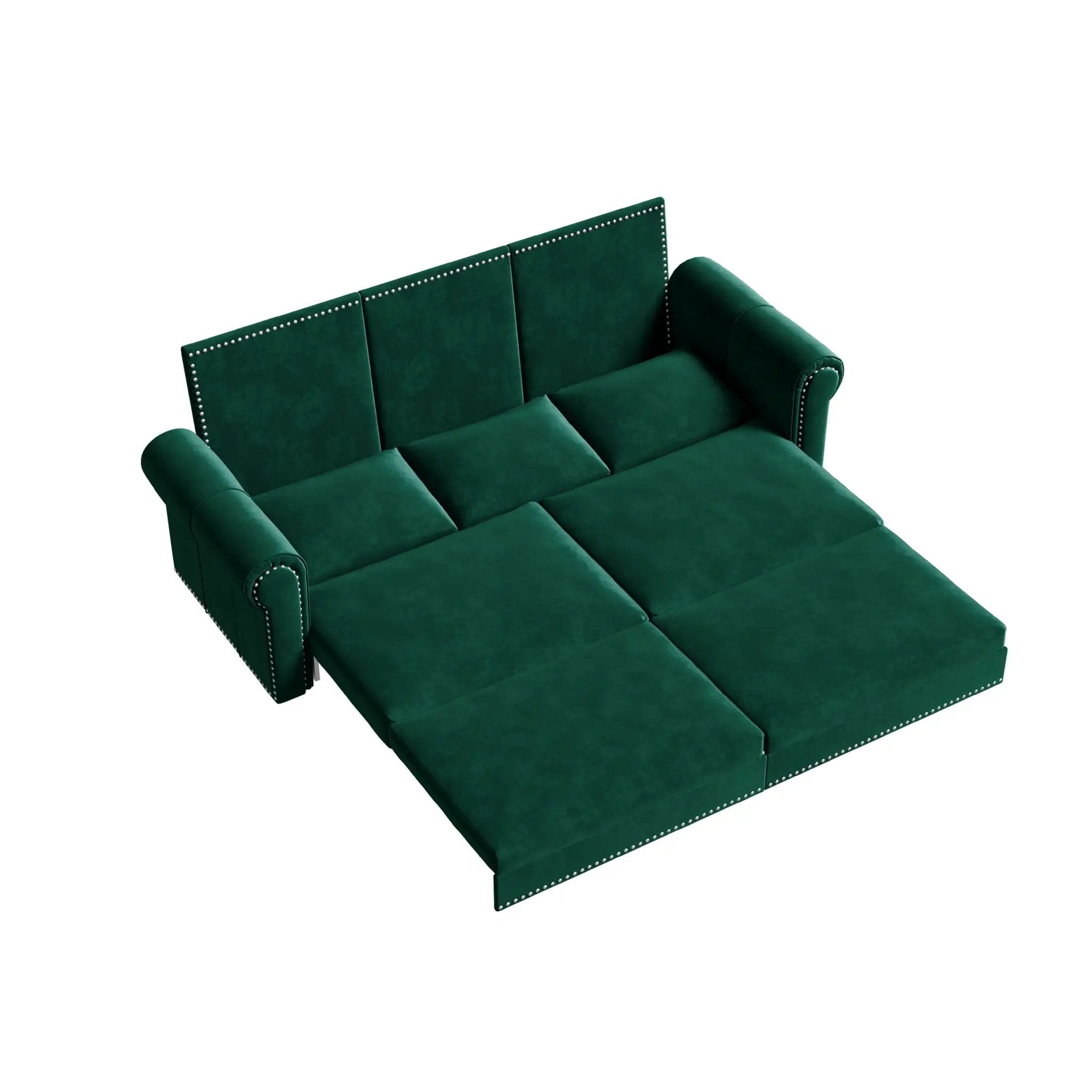 3 In 1 Convertible Sleeper Sofa With Nailhead Trim & Rolled Arm by HouseOfZazla
