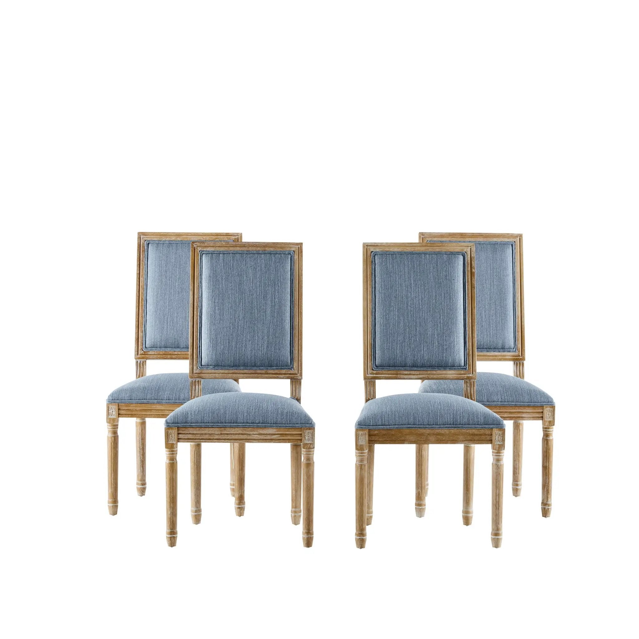 French Country Style Dining Chair With Upholstered Seating And Fluted Legs by HouseOfZazla