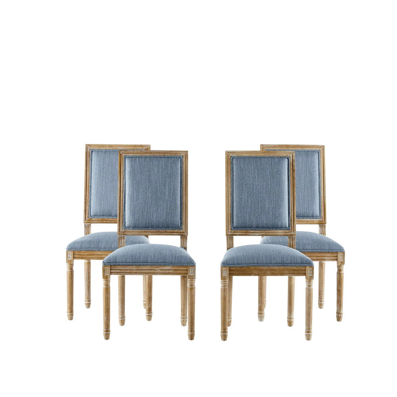 French Country Style Dining Chair With Upholstered Seating And Fluted Legs by HouseOfZazla